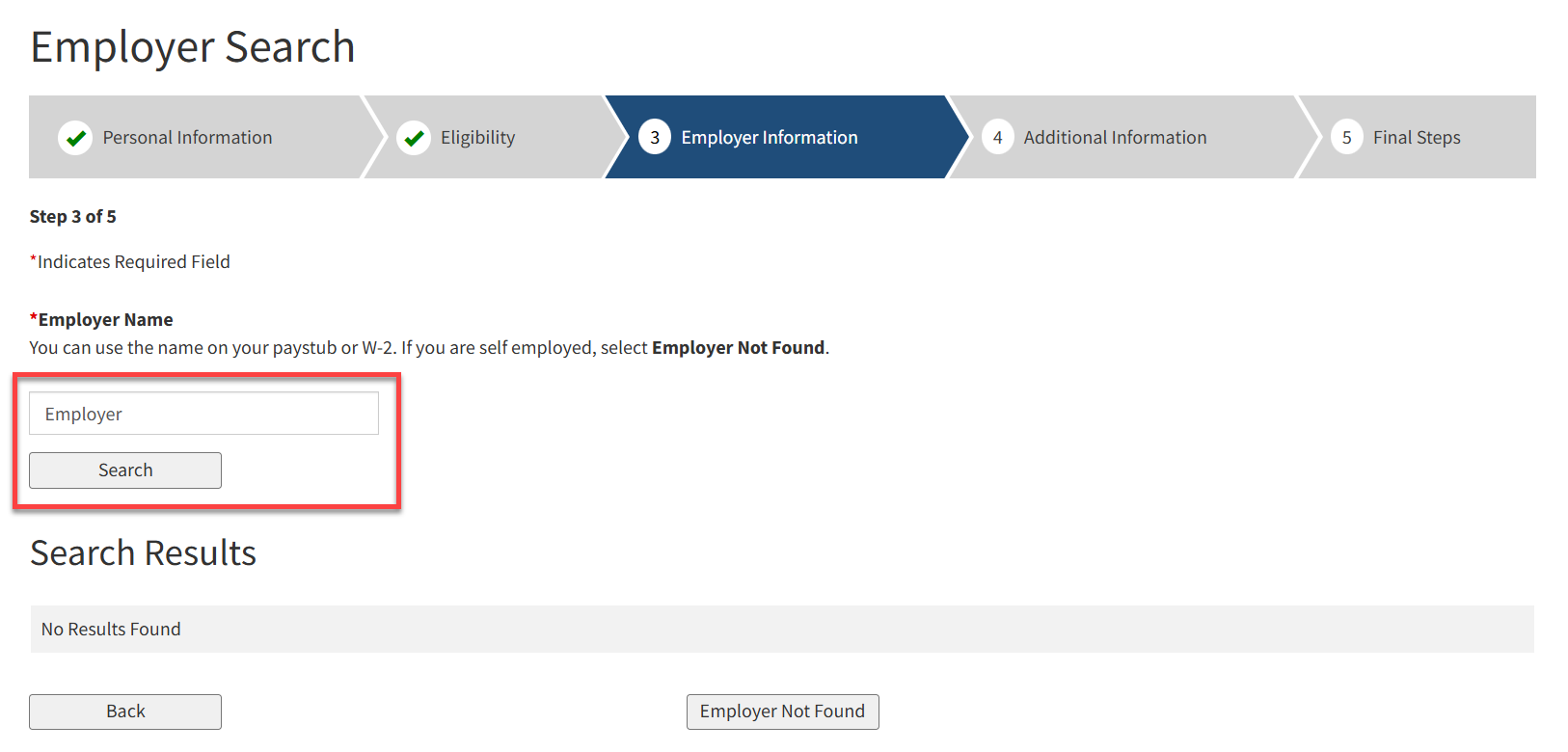 SDI 3b Employer Search