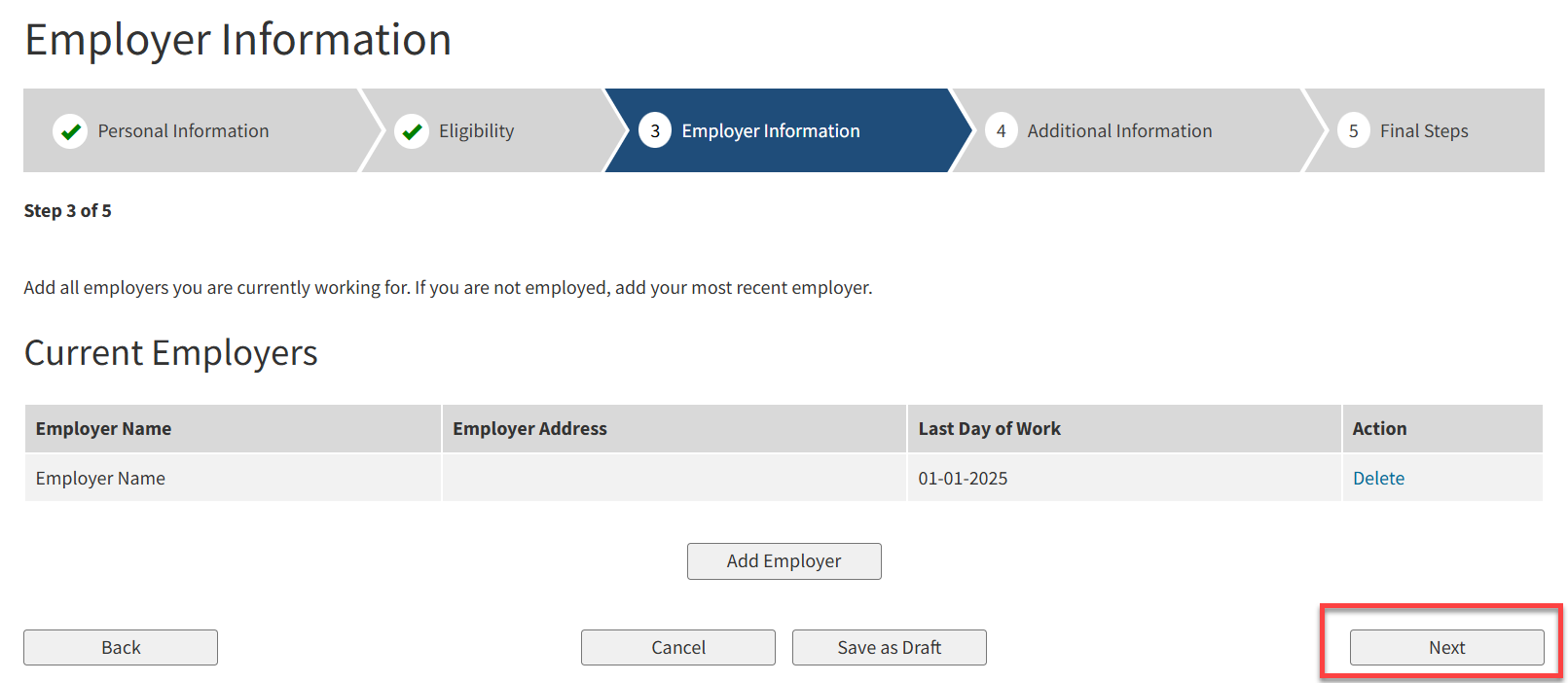 SDI Current Employers