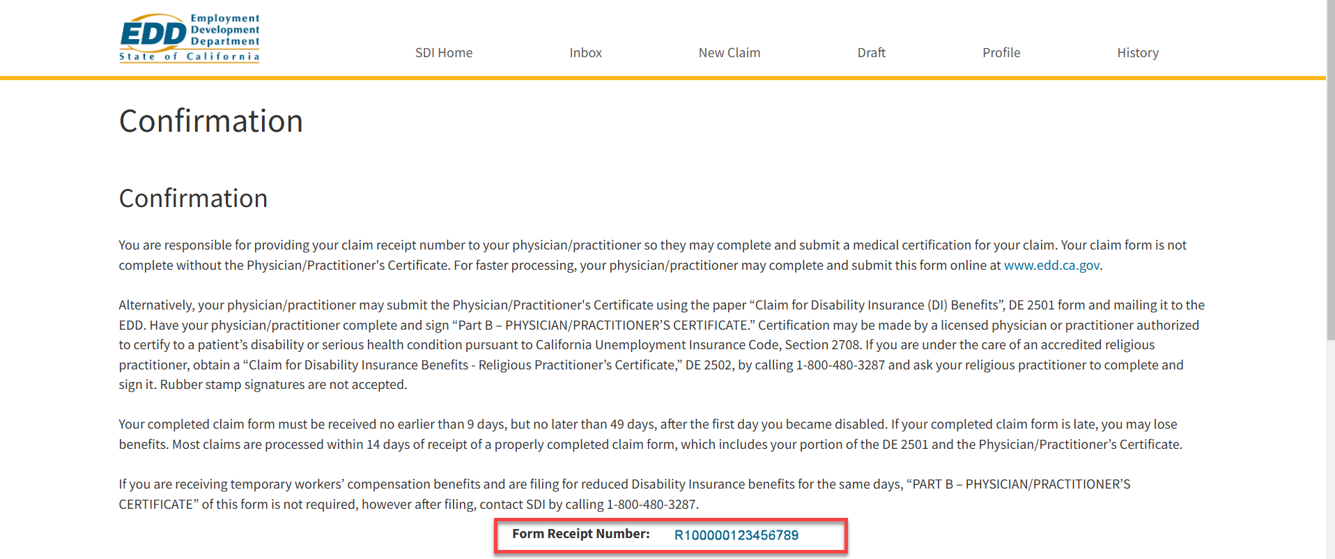 SDI Confirmation